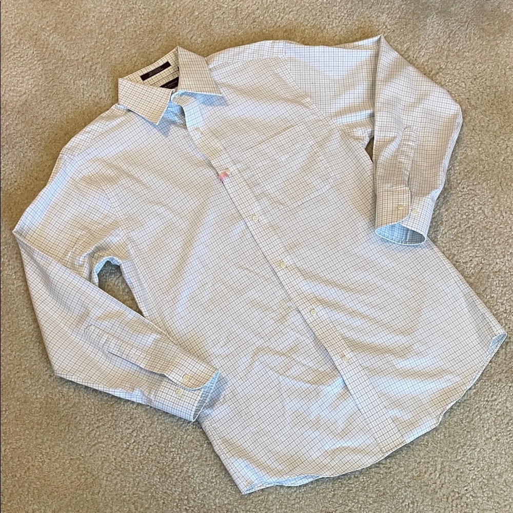 Joseph Abboud Light Blue Checkered Dress Shirt